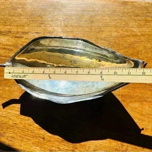Vintage Sciarrotta Silver Leaf Bowl Hand Made - Picture 4 of 11